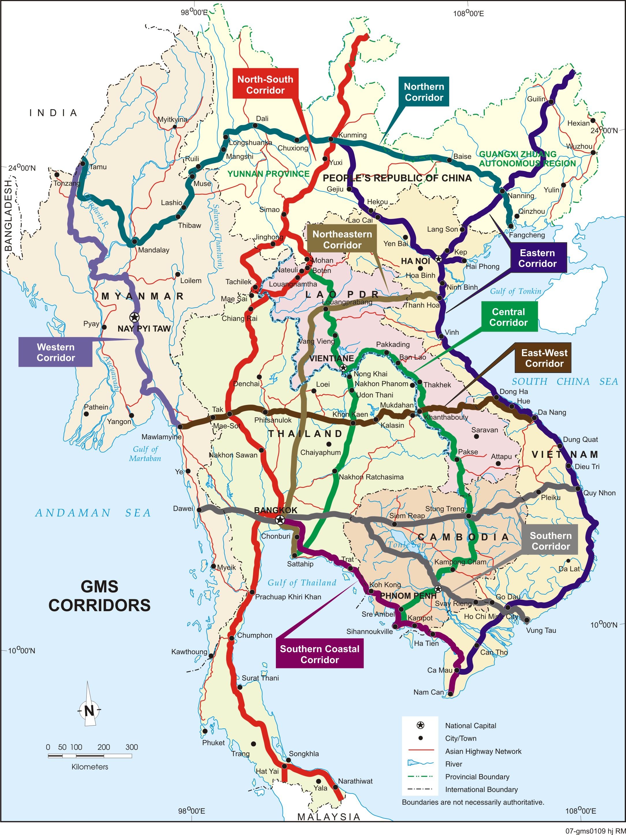 เส้นทางเศรษฐกิจอนุภูมิภาคลุ่มแม่น้ำโขง (GMS Economic Corridors)