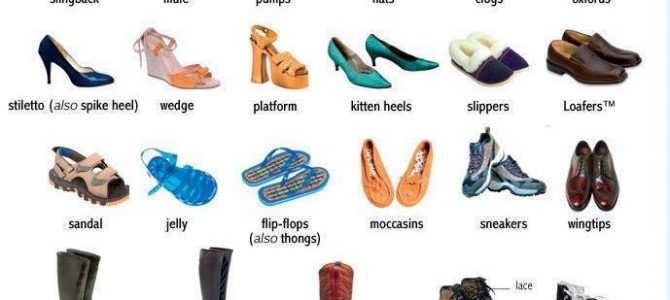 คำศัพท์ภาษาอังกฤษ หมวดรองเท้า (Shoes)