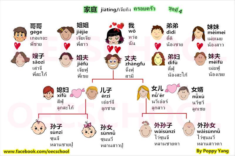 Untitled — คำศัพท์ภาษาจีนกลาง หมวดครอบครัว